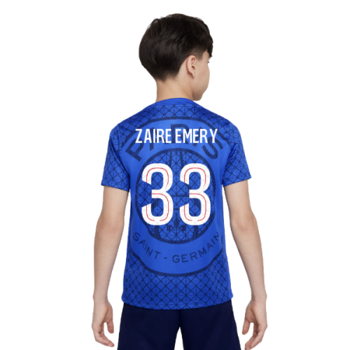 2025-2026 PSG Academy Pro Home Pre Match Shirt (Royal) - Kids (Zaire Emery 33)