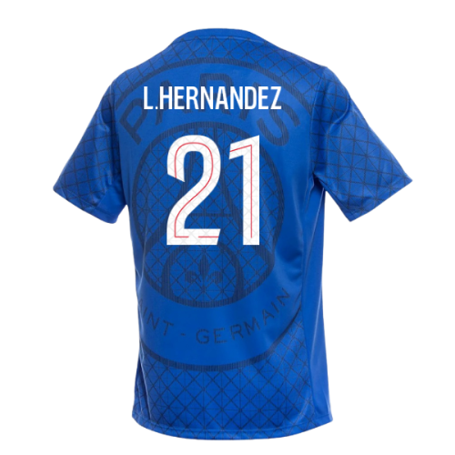2025-2026 PSG Academy Pro Home Pre Match Shirt (Royal) (L.Hernandez 21)