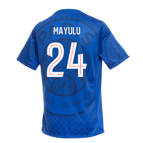 2025-2026 PSG Academy Pro Home Pre Match Shirt (Royal) (Mayulu 24)