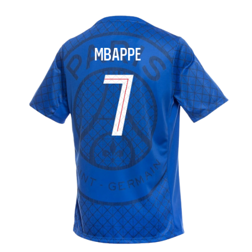 2025-2026 PSG Academy Pro Home Pre Match Shirt (Royal) (Mbappe 7)