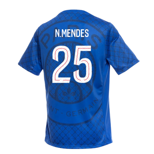 2025-2026 PSG Academy Pro Home Pre Match Shirt (Royal) (N.Mendes 25)