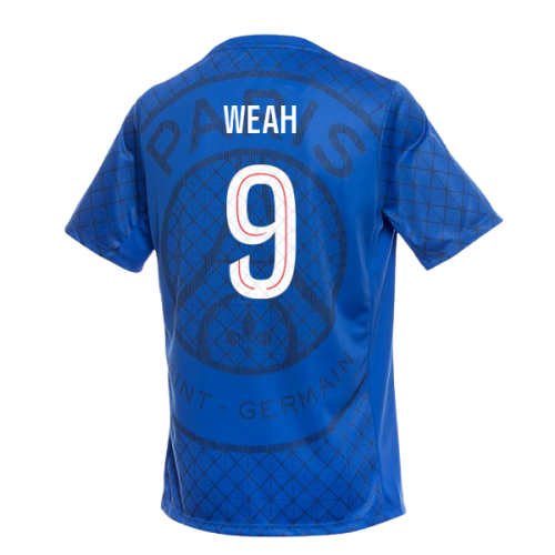 2025-2026 PSG Academy Pro Home Pre Match Shirt (Royal) (Weah 9)