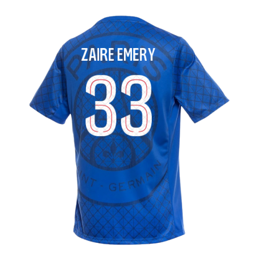 2025-2026 PSG Academy Pro Home Pre Match Shirt (Royal) (Zaire Emery 33)