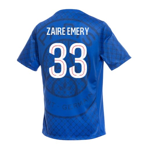 2025-2026 PSG Academy Pro Home Pre Match Shirt (Royal) (Zaire Emery 33)