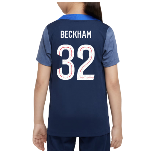 2025-2026 PSG Dri-Fit Strike Training Shirt (Navy) - Kids (Beckham 32)