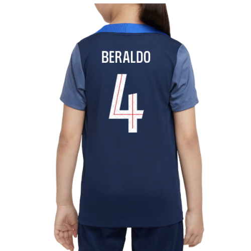 2025-2026 PSG Dri-Fit Strike Training Shirt (Navy) - Kids (Beraldo 4)