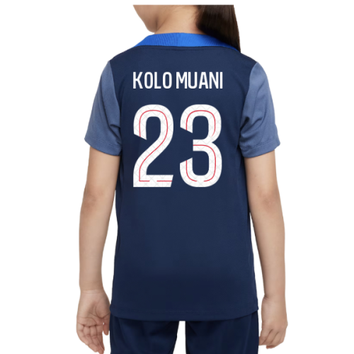 2025-2026 PSG Dri-Fit Strike Training Shirt (Navy) - Kids (Kolo Muani 23)