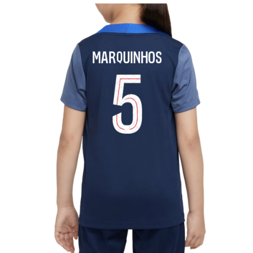 2025-2026 PSG Dri-Fit Strike Training Shirt (Navy) - Kids (Marquinhos 5)