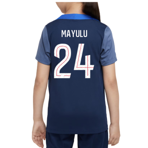 2025-2026 PSG Dri-Fit Strike Training Shirt (Navy) - Kids (Mayulu 24)
