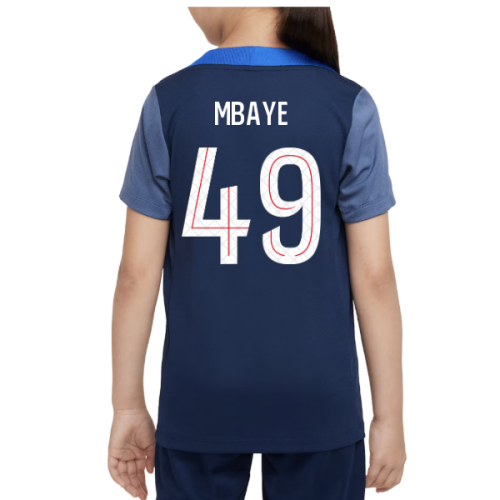 2025-2026 PSG Dri-Fit Strike Training Shirt (Navy) - Kids (Mbaye 49)