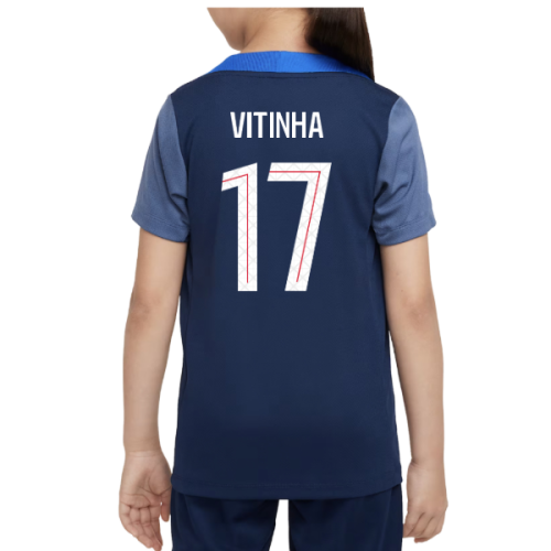 2025-2026 PSG Dri-Fit Strike Training Shirt (Navy) - Kids (Vitinha 17)