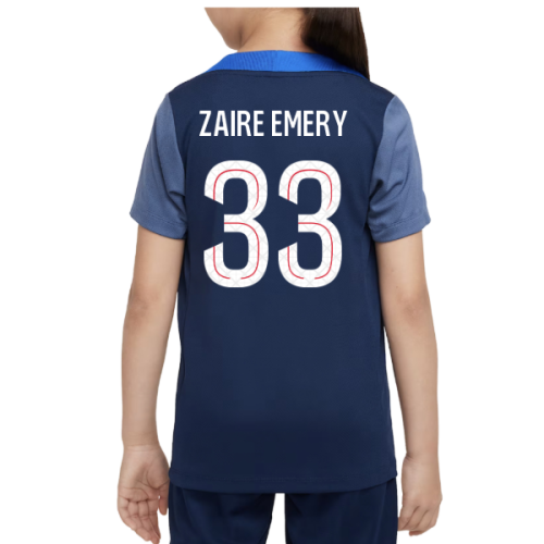 2025-2026 PSG Dri-Fit Strike Training Shirt (Navy) - Kids (Zaire Emery 33)