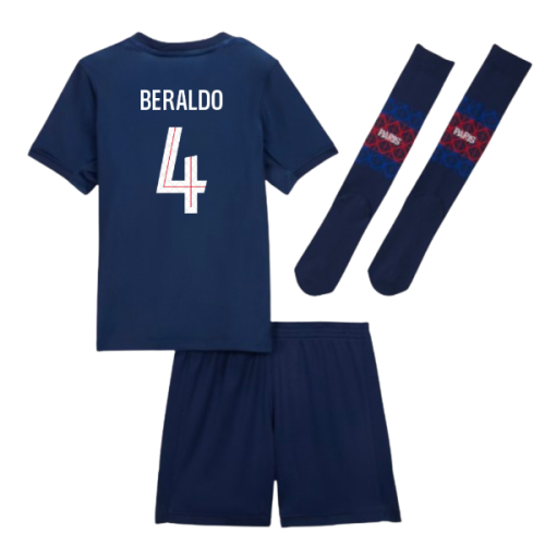 2025-2026 PSG Home Little Kids Mini Kit (Beraldo 4)