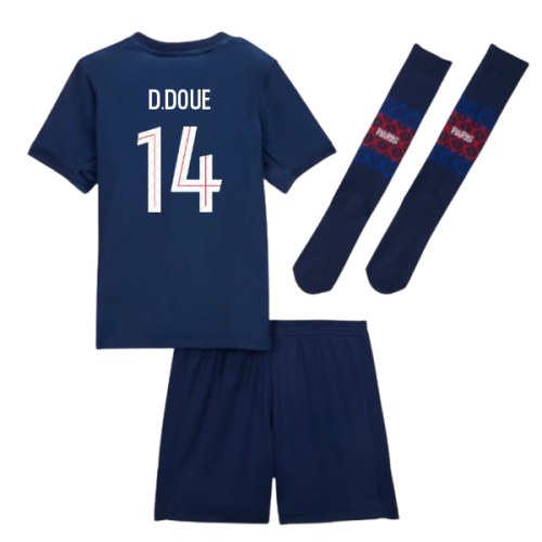 2025-2026 PSG Home Little Kids Mini Kit (D.Doue 14)