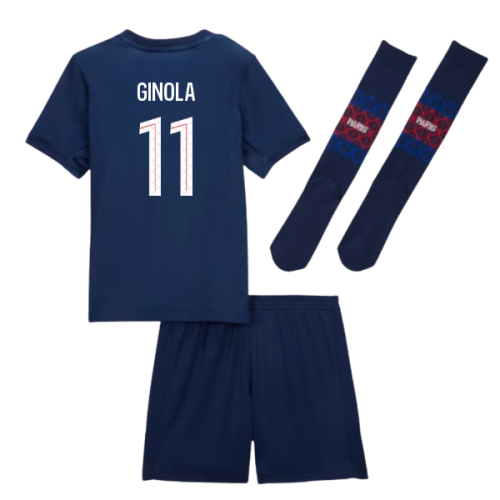 2025-2026 PSG Home Little Kids Mini Kit (Ginola 11)