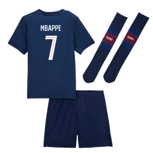 2025-2026 PSG Home Little Kids Mini Kit (Mbappe 7)