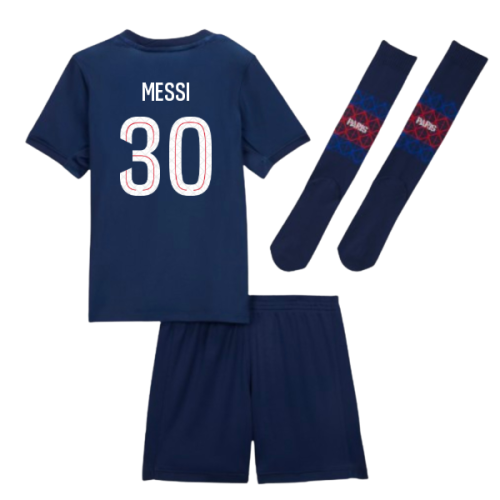 2025-2026 PSG Home Little Kids Mini Kit (Messi 30)