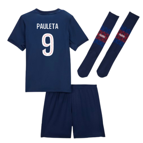 2025-2026 PSG Home Little Kids Mini Kit (Pauleta 9)
