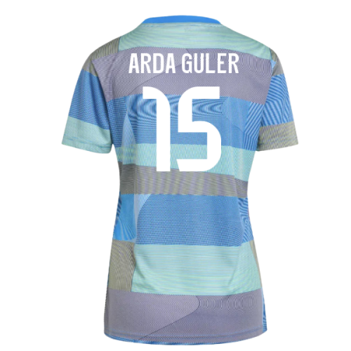 2025-2026 Real Madrid Pre-Match Shirt (Bluebird) - Womens (Arda Guler 15)