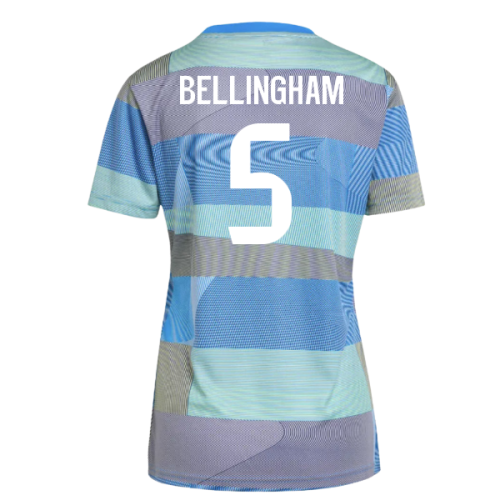 2025-2026 Real Madrid Pre-Match Shirt (Bluebird) - Womens (Bellingham 5)