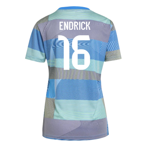 2025-2026 Real Madrid Pre-Match Shirt (Bluebird) - Womens (Endrick 16)