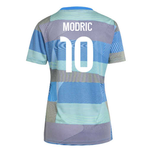 2025-2026 Real Madrid Pre-Match Shirt (Bluebird) - Womens (Modric 10)