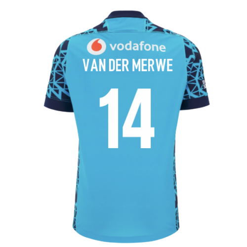 2025-2026 Scotland Rugby Training Jersey (Navy-Sky) - Kids (Van Der Merwe 14)