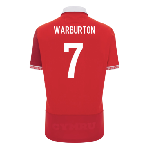 2025-2026 Wales WRU Home Cotton Rugby Shirt (Warburton 7)