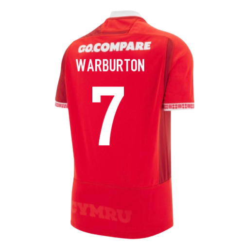 2025-2026 Wales WRU Home Replica Rugby Shirt (Warburton 7)