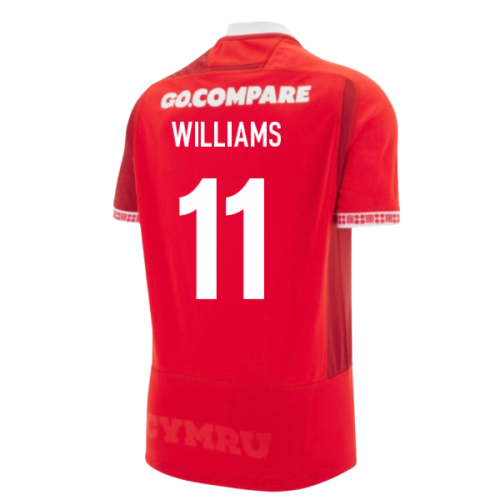 2025-2026 Wales WRU Home Replica Rugby Shirt (Williams 11)