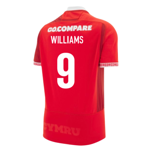 2025-2026 Wales WRU Home Replica Rugby Shirt (Williams 9)