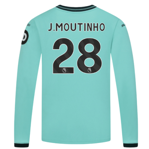 2025-2026 Wolves Long Sleeve Away Shirt (Kids) (J.Moutinho 28)