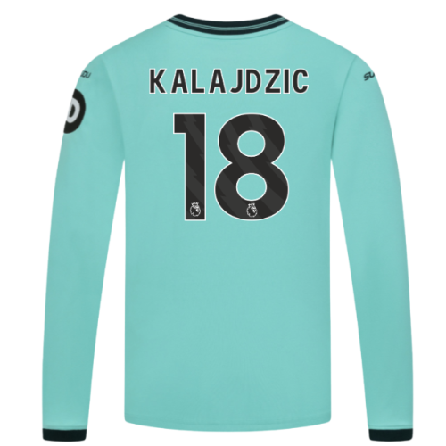 2025-2026 Wolves Long Sleeve Away Shirt (Kids) (Kalajdzic 18)