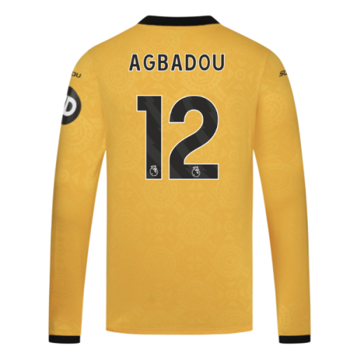 2025-2026 Wolves Long Sleeve Home Shirt (Agbadou 12)
