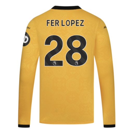 2025-2026 Wolves Long Sleeve Home Shirt (Fer Lopez 28)