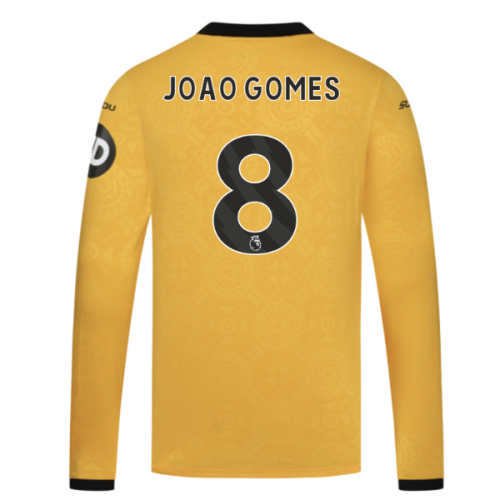 2025-2026 Wolves Long Sleeve Home Shirt (Joao Gomes 8)