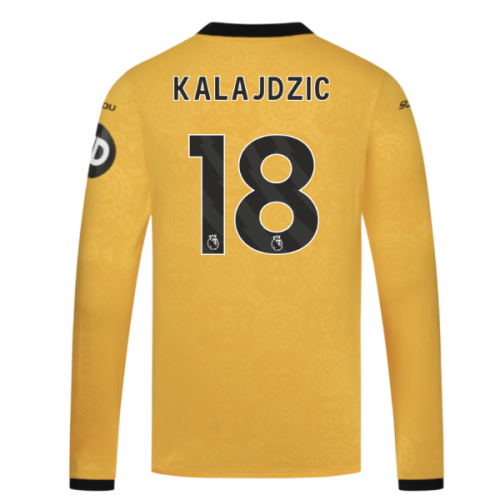 2025-2026 Wolves Long Sleeve Home Shirt (Kalajdzic 18)