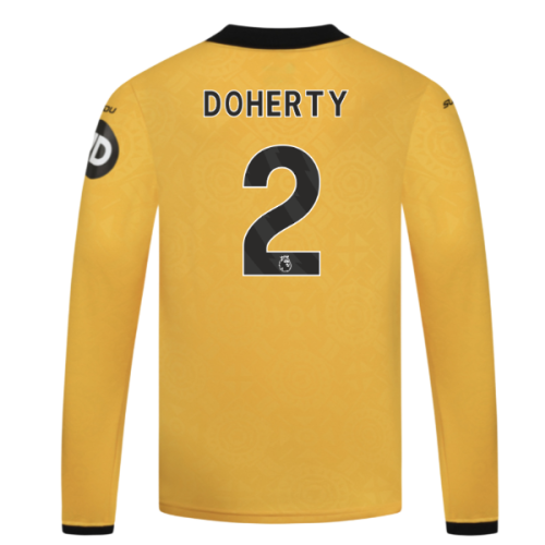 2025-2026 Wolves Long Sleeve Home Shirt - Kids (Doherty 2)