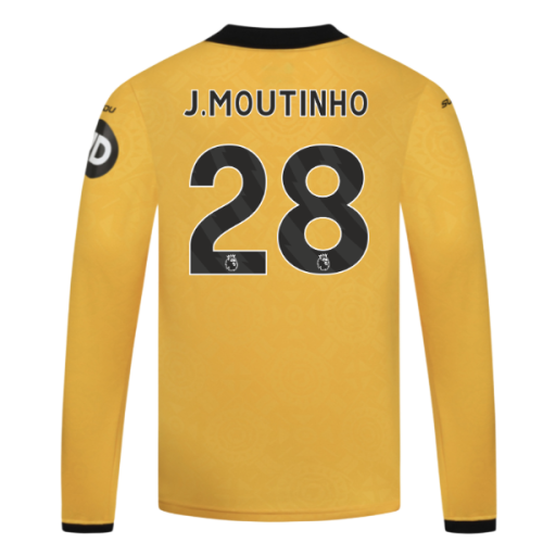 2025-2026 Wolves Long Sleeve Home Shirt - Kids (J.Moutinho 28)
