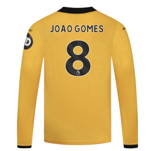 2025-2026 Wolves Long Sleeve Home Shirt - Kids (Joao Gomes 8)