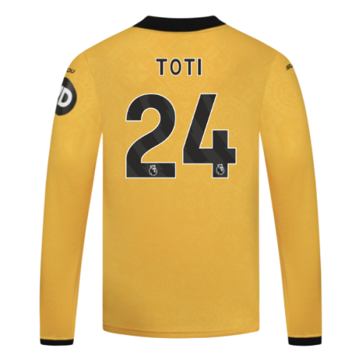 2025-2026 Wolves Long Sleeve Home Shirt - Kids (Toti 24)