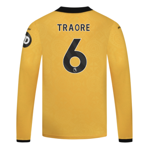 2025-2026 Wolves Long Sleeve Home Shirt - Kids (Traore 6)