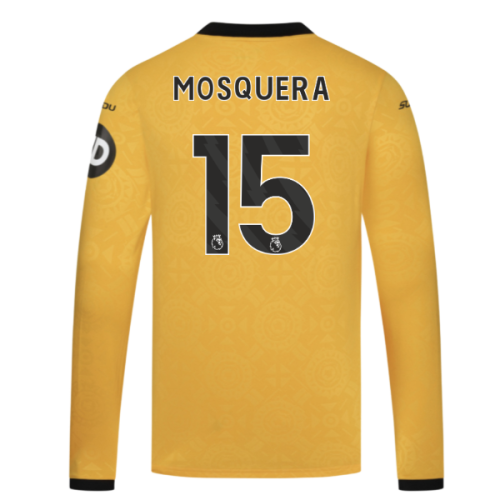 2025-2026 Wolves Long Sleeve Home Shirt (Mosquera 15)