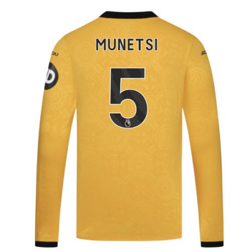2025-2026 Wolves Long Sleeve Home Shirt (Munetsi 5)