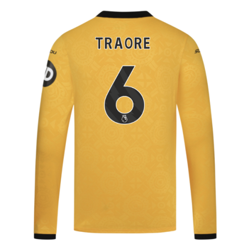 2025-2026 Wolves Long Sleeve Home Shirt (Traore 6)