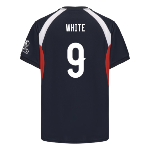 2025 England WEC Poly T-shirt (Navy) - Mens (WHITE 9)