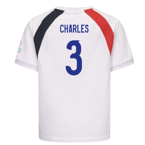 2025 England WEC Poly T-Shirt (White) - Kids (CHARLES 3)