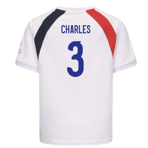 2025 England WEC Poly T-Shirt (White) - Kids (CHARLES 3)