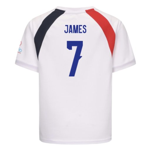 2025 England WEC Poly T-Shirt (White) - Kids (JAMES 7)