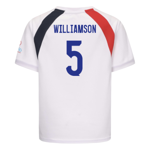 2025 England WEC Poly T-Shirt (White) - Kids (WILLIAMSON 5)